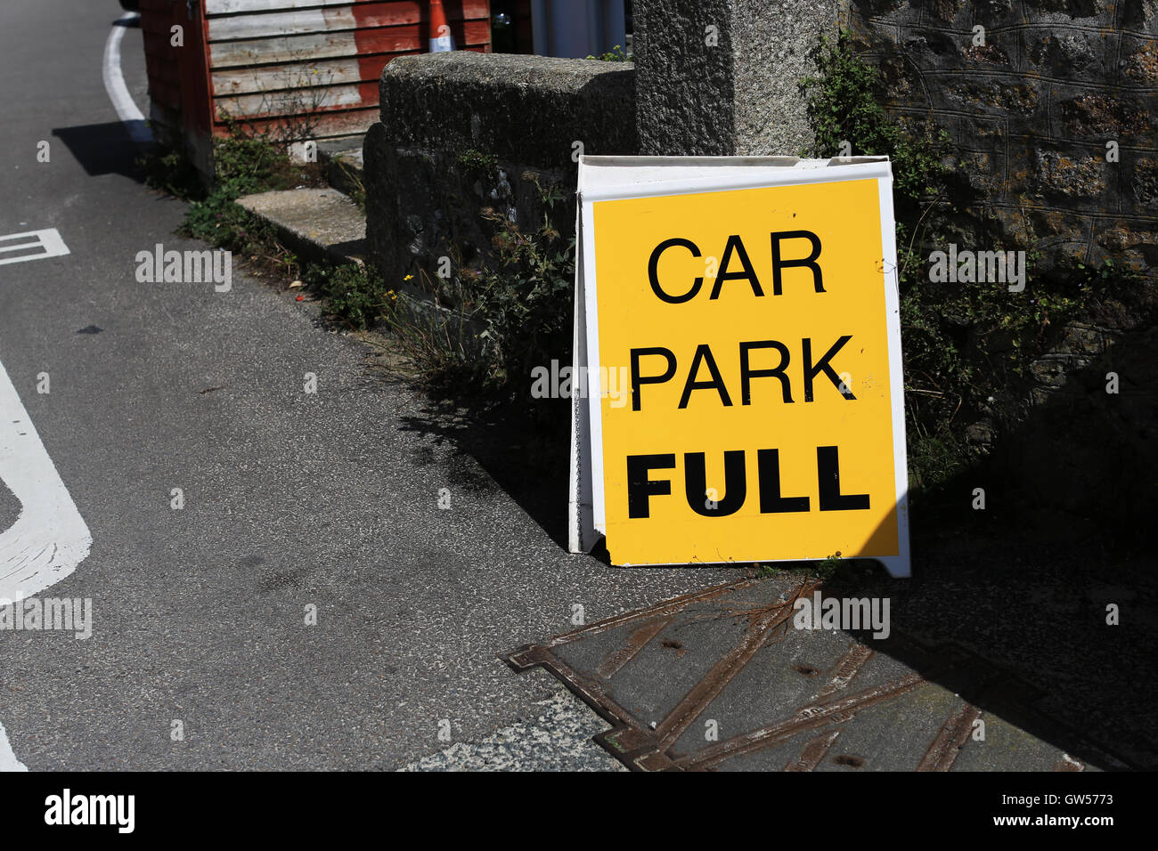 Parcheggio Auto Full sign in St Ives Cornwall Foto Stock