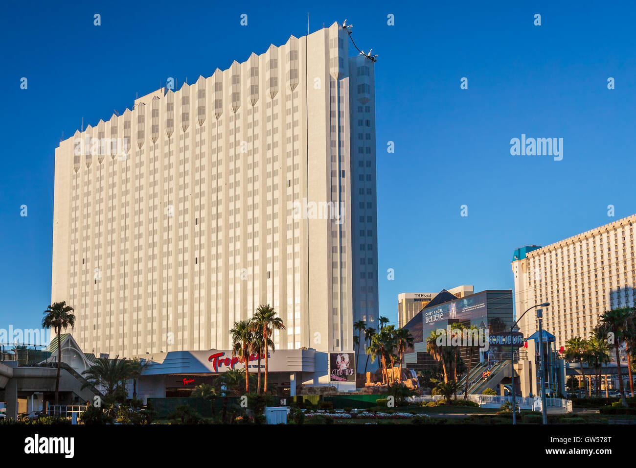 Vista del Tropicana Hotel in Las Vegas Foto Stock