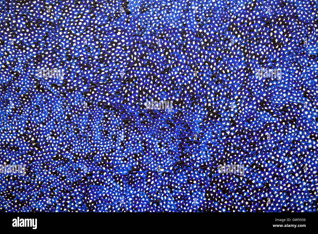 Close-up di un dipinto astratto dall'artista giapponese Yayoi Kusama Foto Stock