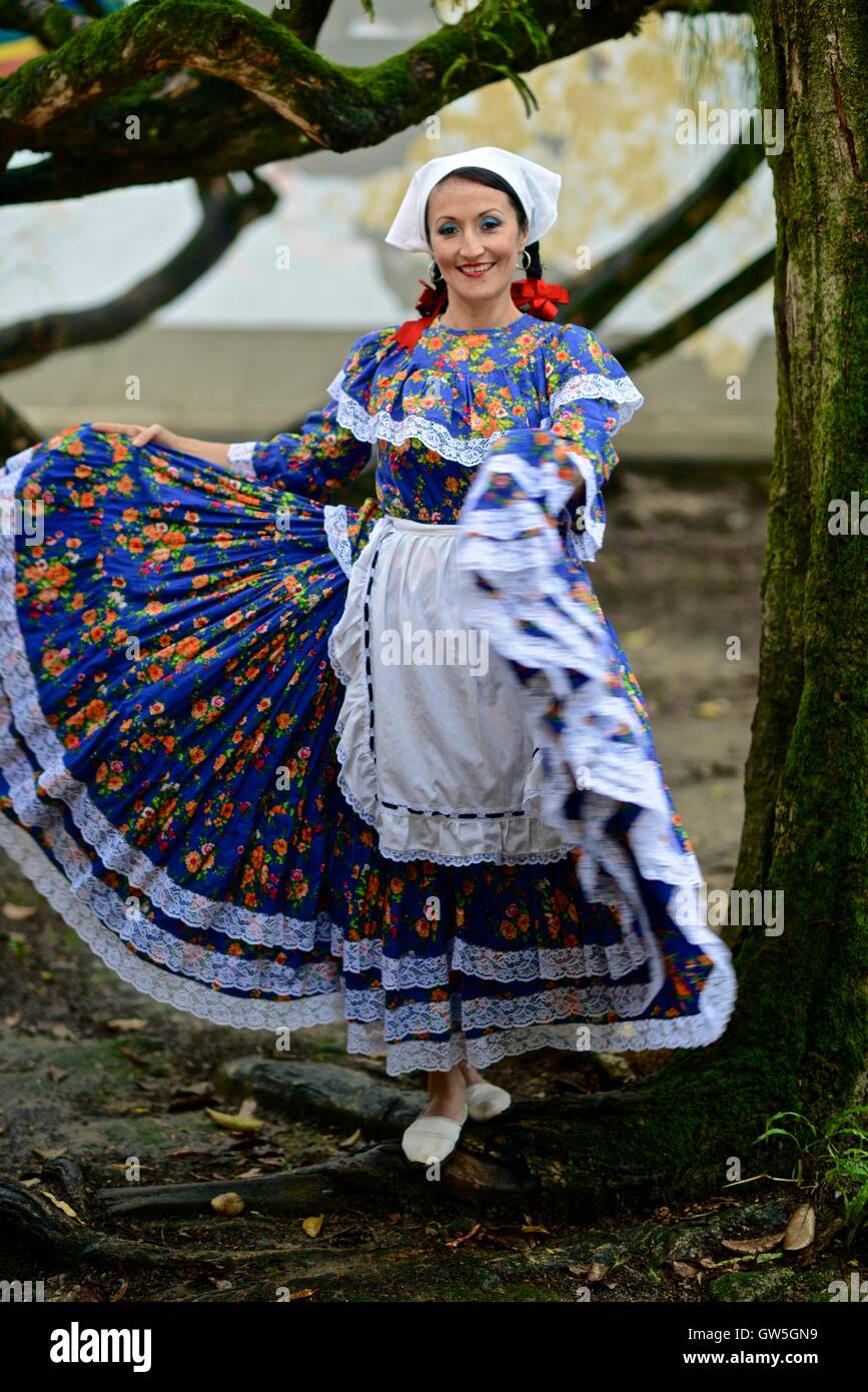 Abito tradizionale dal colombiano Antioquia regione. Foto Stock