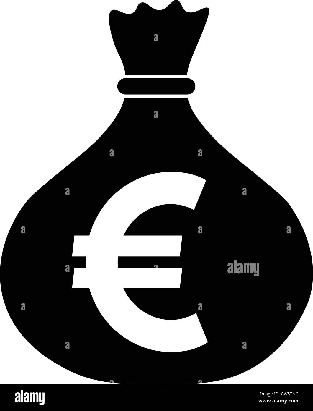 Denaro borsa icona con simbolo euro , eur valuta simbolo , illustrazione vettoriale Illustrazione Vettoriale
