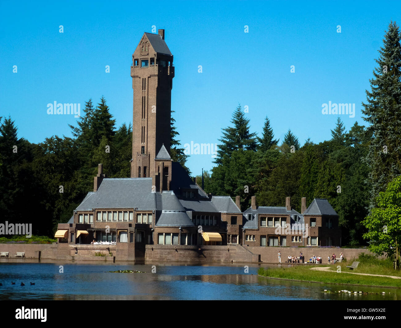 Hubertus castello da Berlage a parco Hoge Veluwe Foto Stock