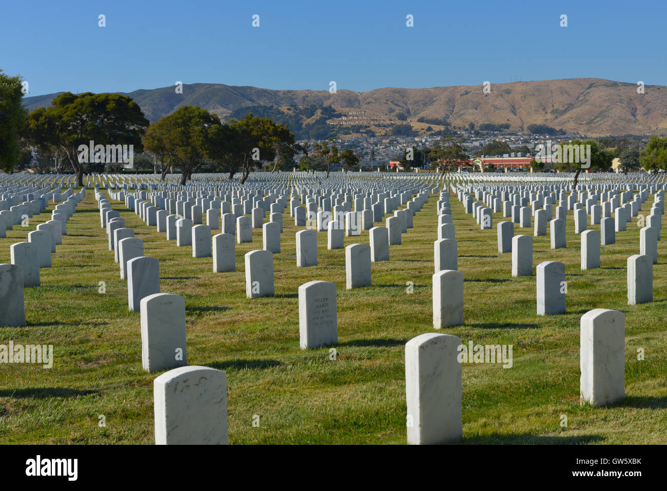 Golden Gate National Cemetery, San Bruno CA Foto Stock