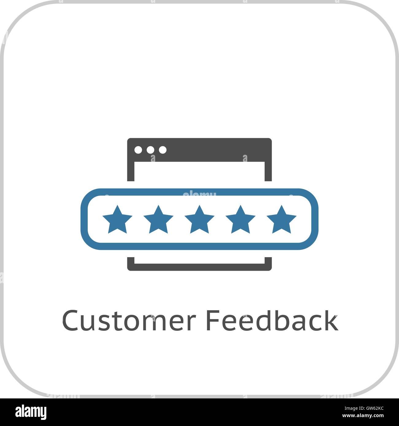 Il feedback dei clienti e la relativa icona. Illustrazione Vettoriale