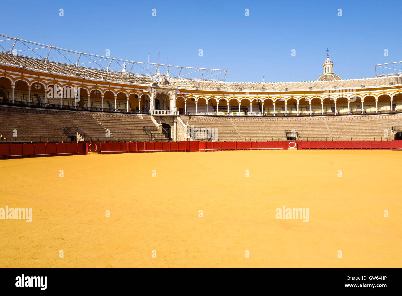 La Maestranza Bullring in Seville, Andalusia, Spagna. Foto Stock