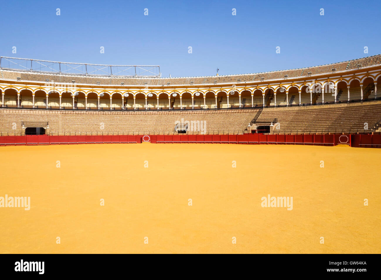 La Maestranza Bullring in Seville, Andalusia, Spagna. Foto Stock