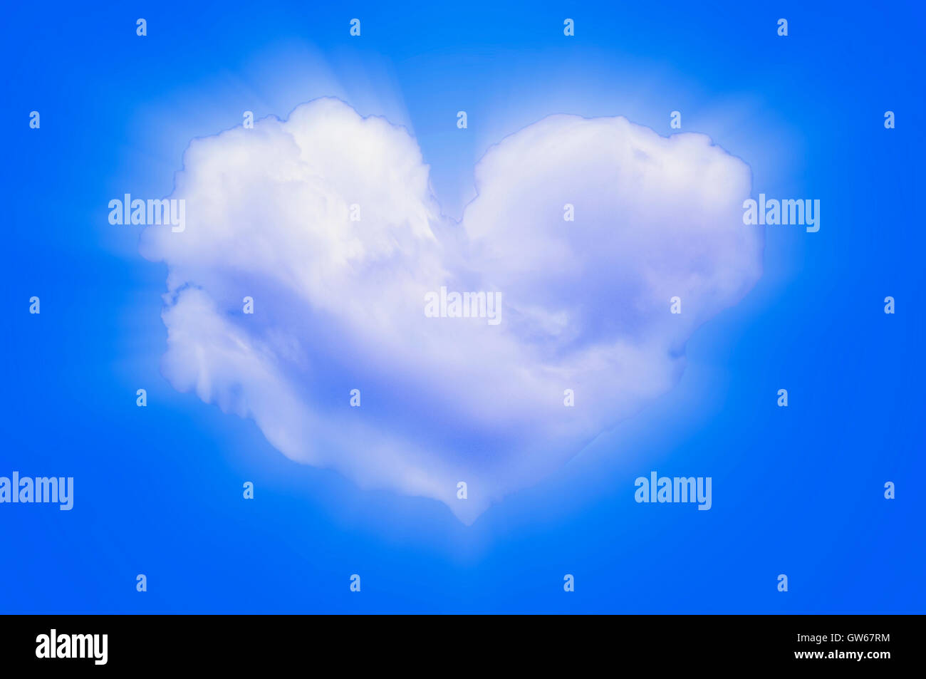 A forma di cuore ad cloud Foto Stock