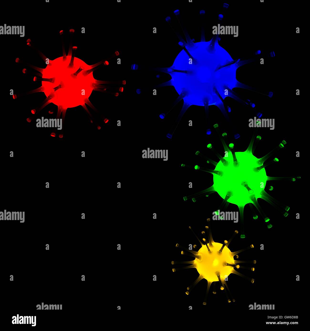3d incandescente microrganismi Foto Stock