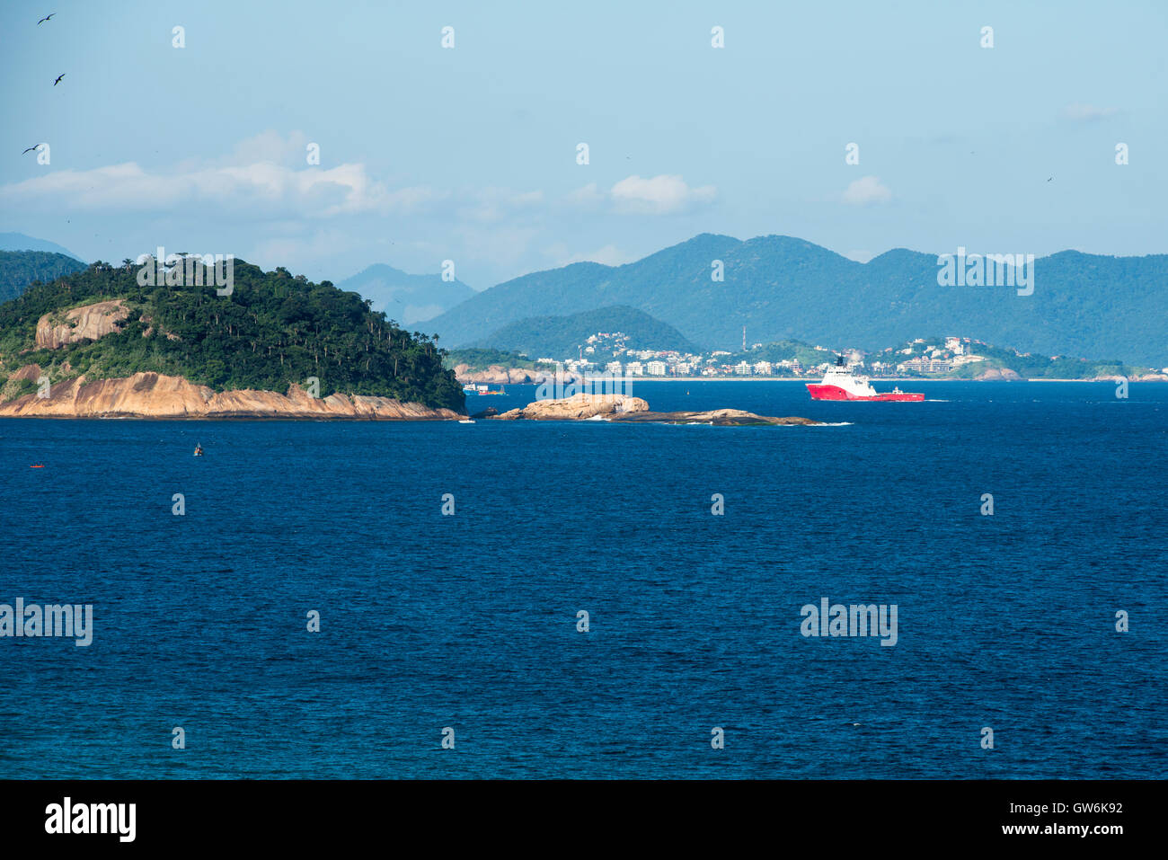 Vista oceano Rio de Janeiro, Brasile Foto Stock