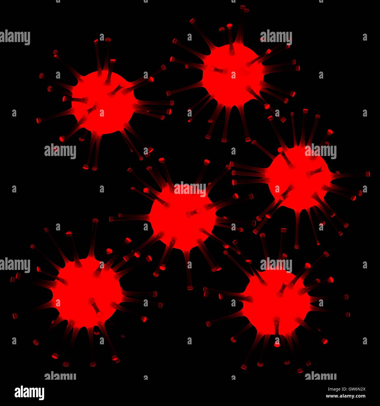 3d incandescente microrganismi Foto Stock