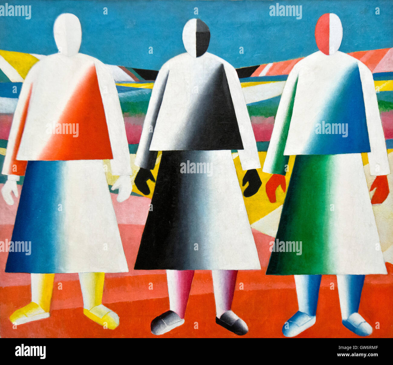 Kazimir Malevich: 'Ragazze nel campo". Olio su tela (1928-1929) Foto Stock