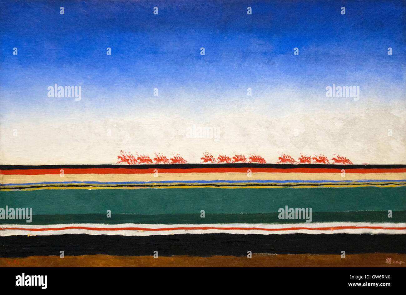 Kazimir Malevich: "Rosso di equitazione di cavalleria". Olio su tela (1932) Foto Stock