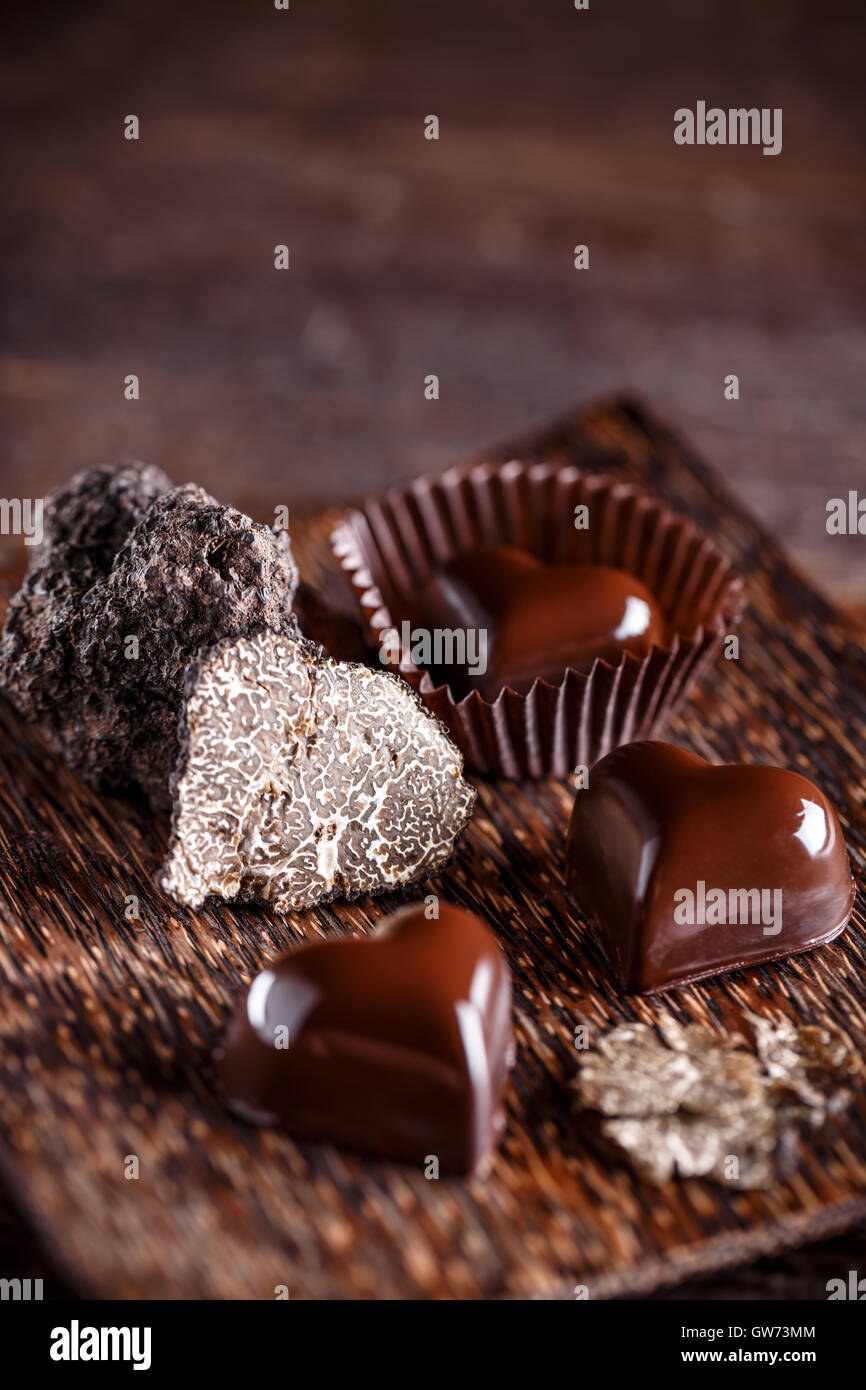 Praline di cioccolato al tartufo, Cioccolato Gourmet Foto Stock