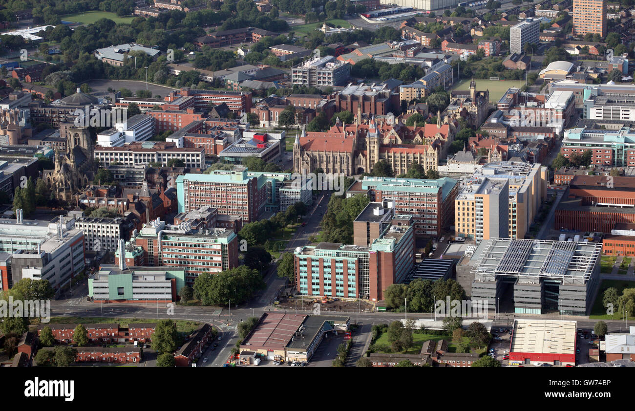 Vista aerea dell'Università di Manchester, Regno Unito Foto Stock