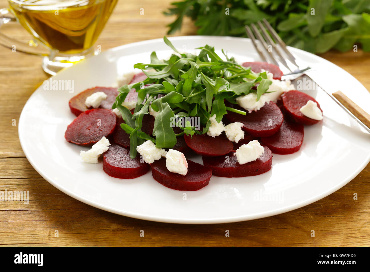 Insalata di bollito di bietole, formaggio e rucola Foto Stock