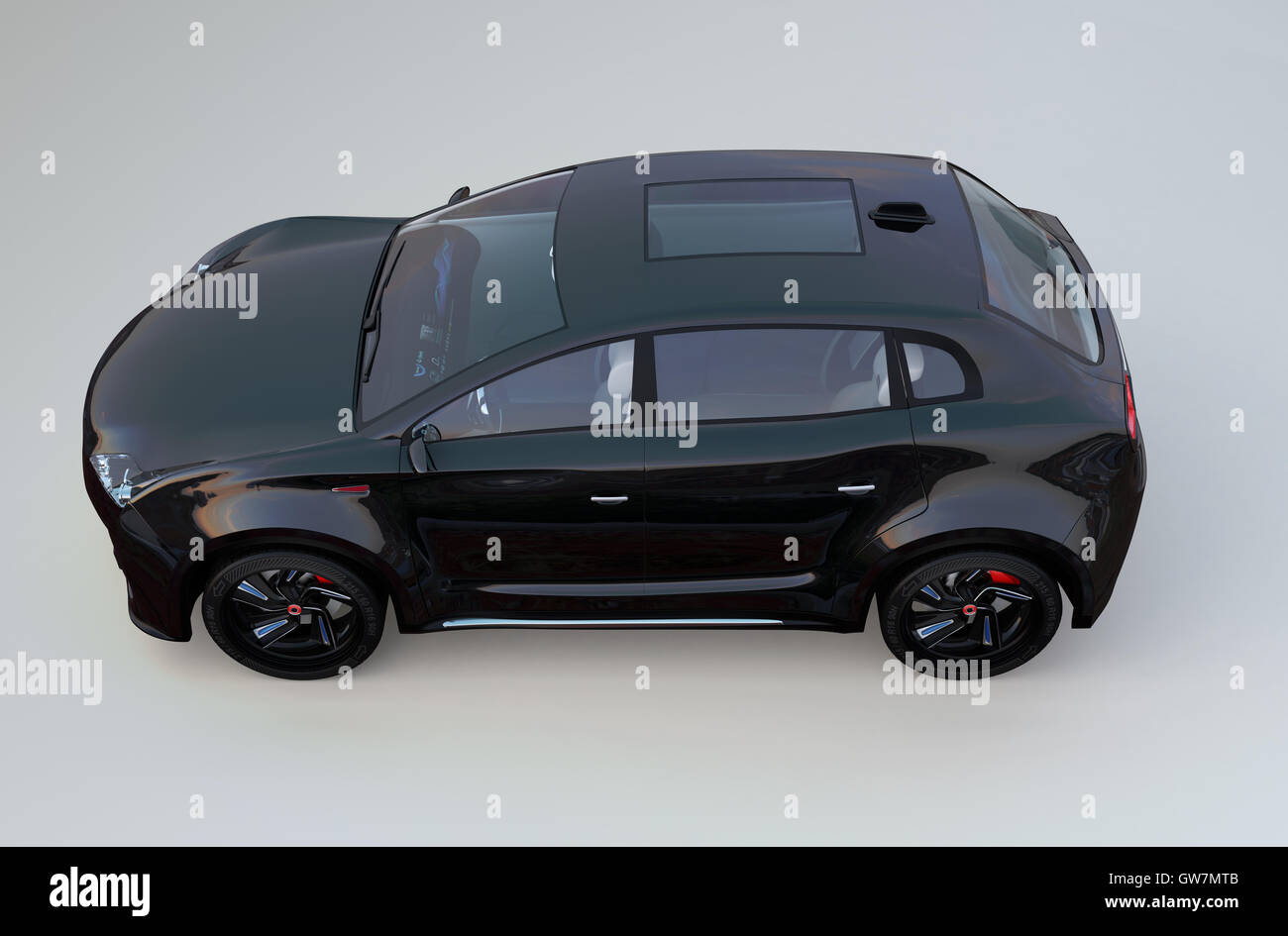 SUV elettrico concept car isolato su sfondo grigio. 3D rendering immagine con percorso di clipping. Foto Stock