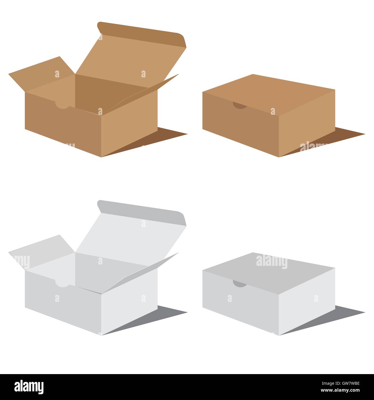 Background, casella, marrone, cartone, cargo, cartone, chiuso, raccolta, cassa, consegna, design, distribuzione, vuoto, fragile Illustrazione Vettoriale