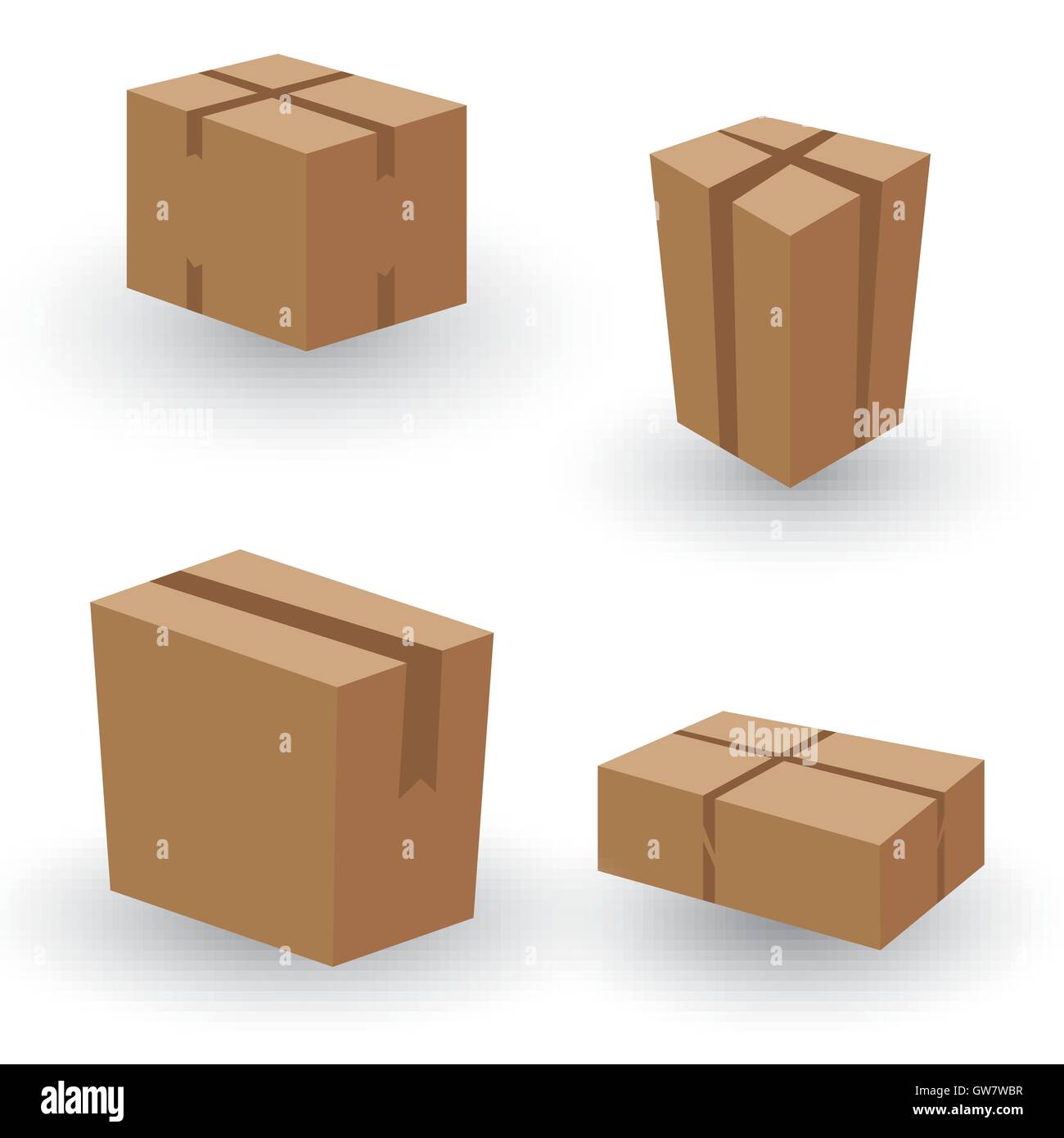 Background, casella, marrone, cartone, cargo, cartone, chiuso, raccolta, cassa, consegna, design, distribuzione, vuoto, fragile Illustrazione Vettoriale