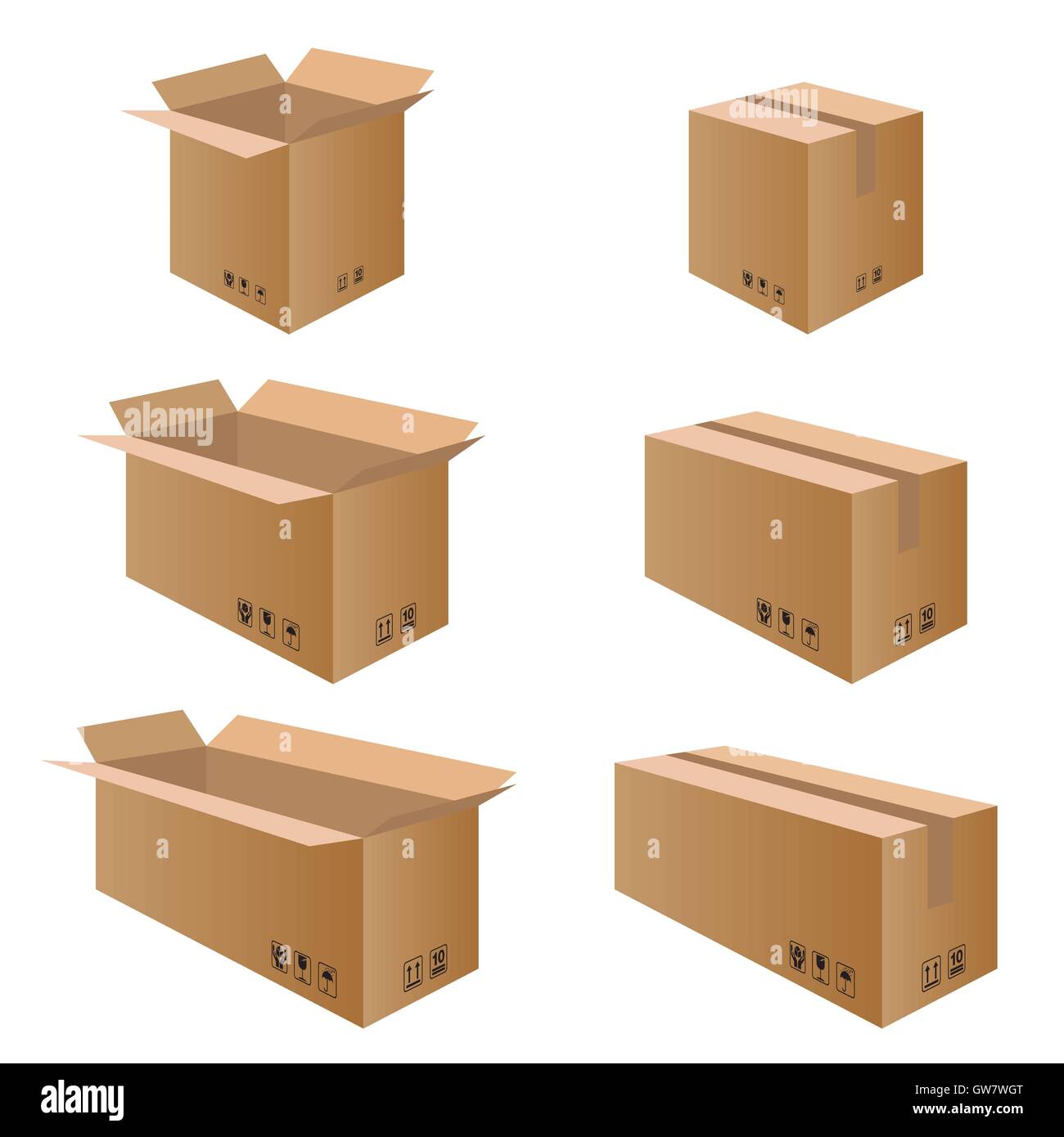 Background, casella, marrone, cartone, cargo, cartone, chiuso, raccolta, cassa, consegna, design, distribuzione, vuoto, fragile Illustrazione Vettoriale