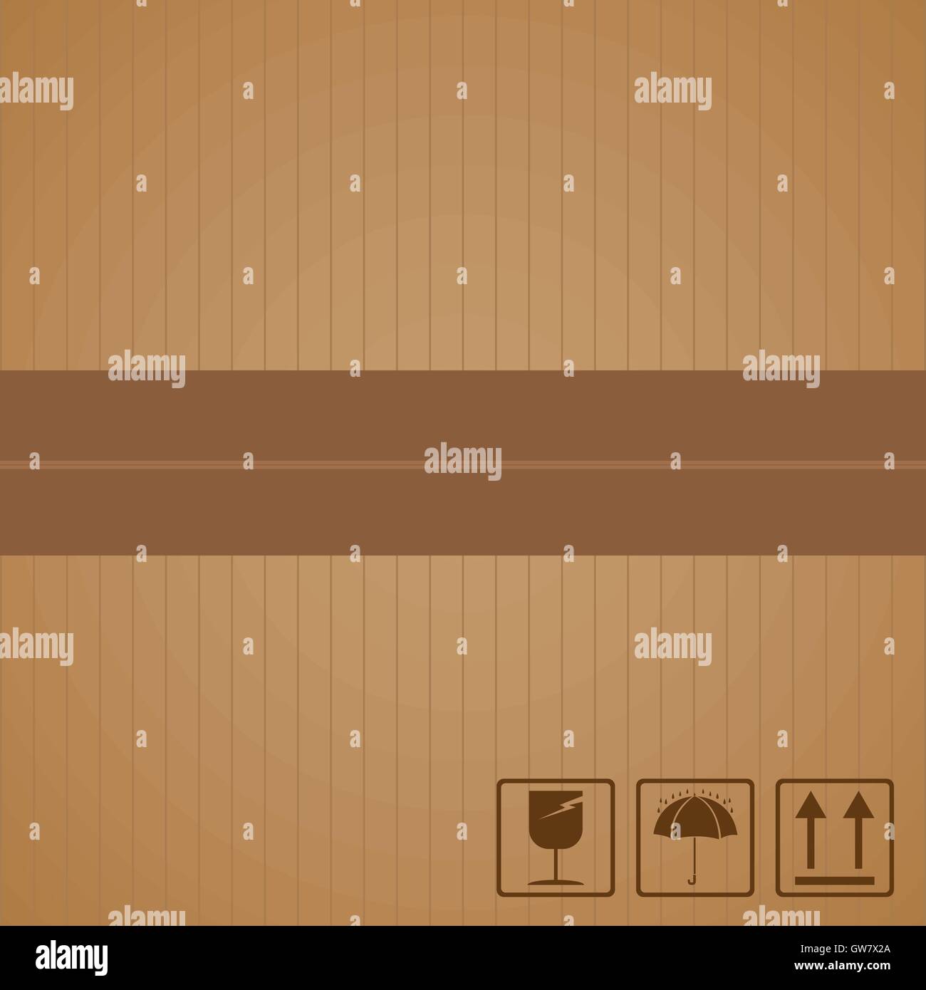 Fragile, box, icona, cartone, vettore, simbolo, adesivo, cura, sfondo, maniglia, illustrazione, packaging, pacchetto, segno, cargo Illustrazione Vettoriale