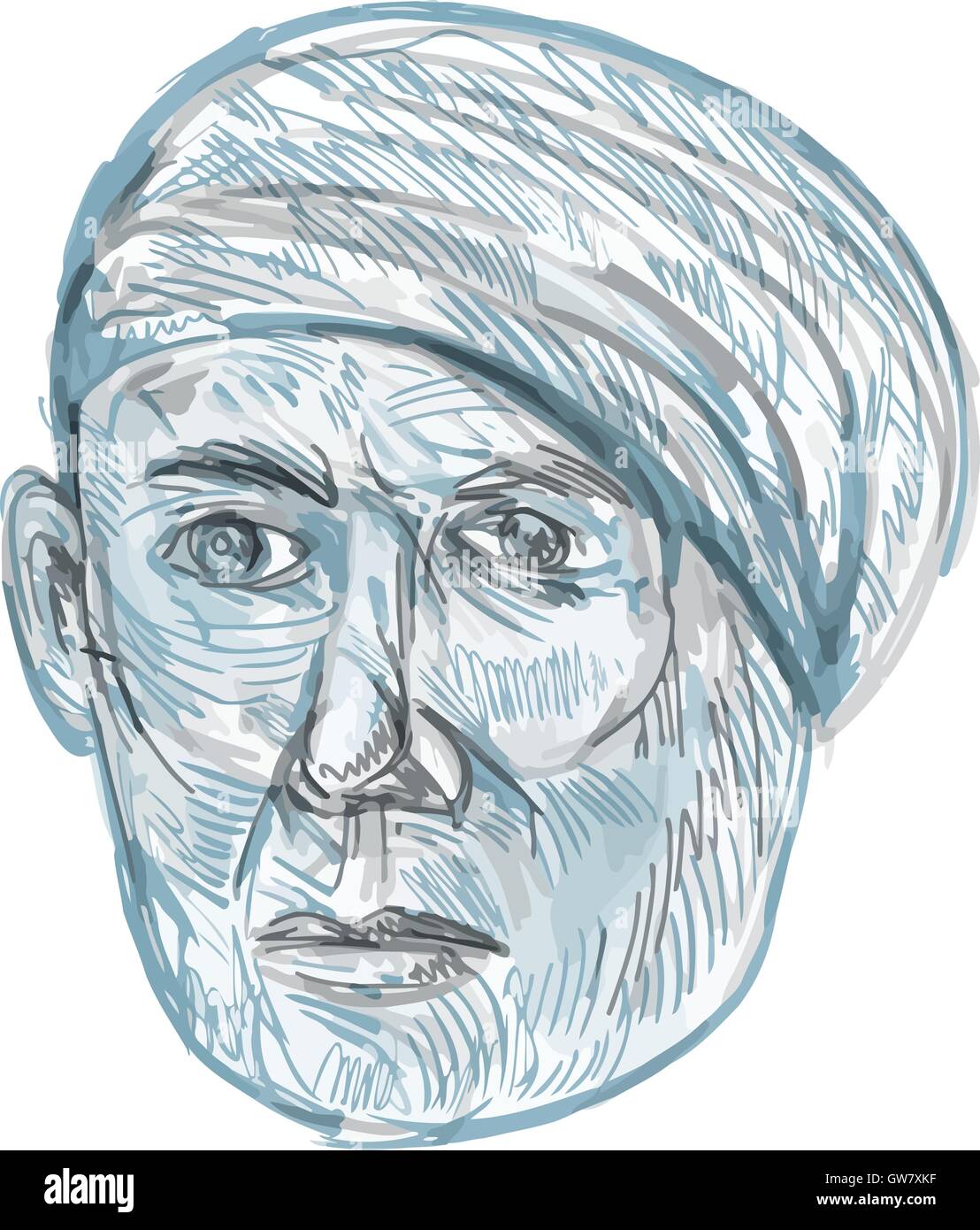 Schizzo Di Disegno Illustrazione Dello Stile Di Un Vecchio