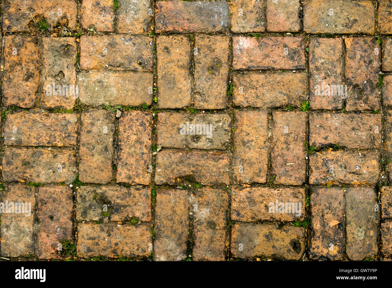 Vecchia pavimentazione in mattoni pieni di pattern di sfondo del telaio  Foto stock - Alamy