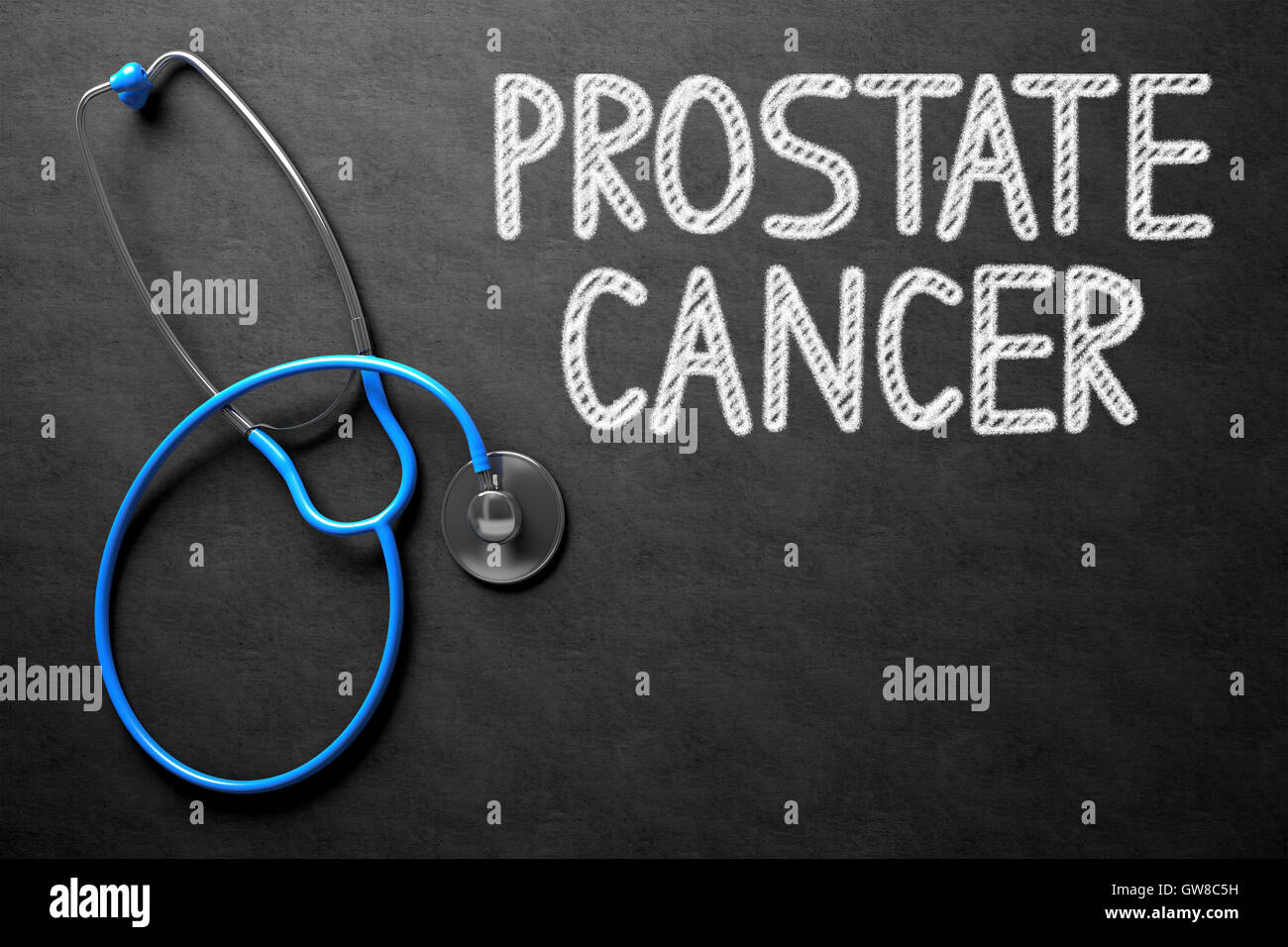 Il cancro della prostata concetto sulla lavagna. 3D'illustrazione. Foto Stock