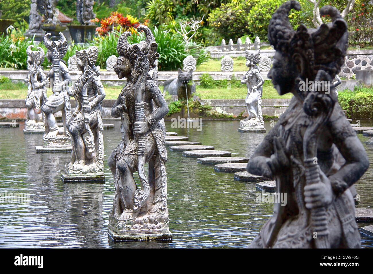 Taman Tirta Gangga acqua Palace a Bali, in Indonesia Foto Stock