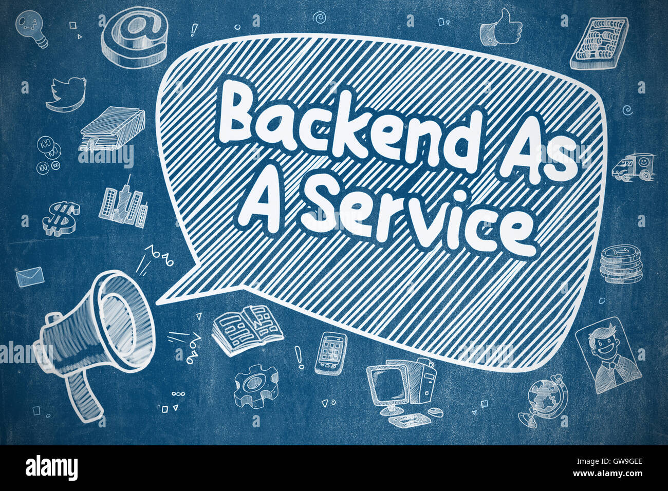 Backend come un servizio - Concetto di affari. Foto Stock