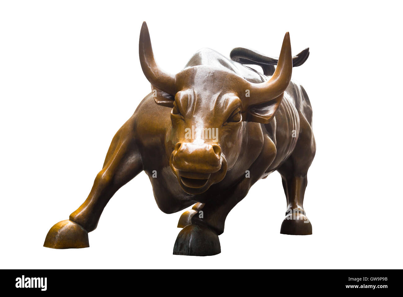 La ricarica Bull isolati su sfondo bianco. Foto Stock