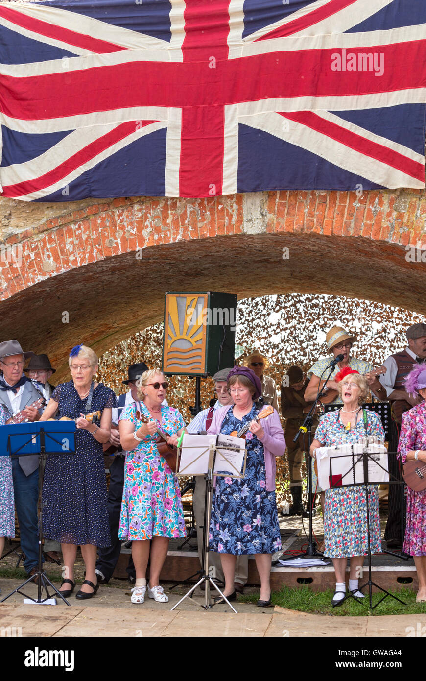 Villaggio in guerra Weekend a Stoke Bruerne Canal Museum, Northamptonshire, England, Regno Unito Foto Stock