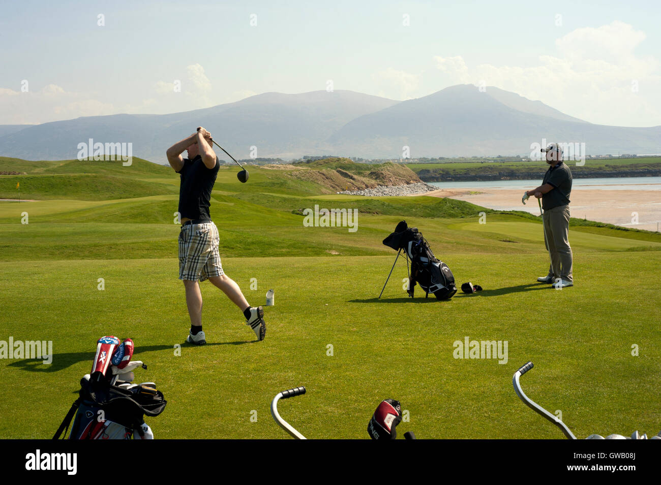 Il quarto foro, Tralee Golf Club, Kerry, Irlanda Foto Stock