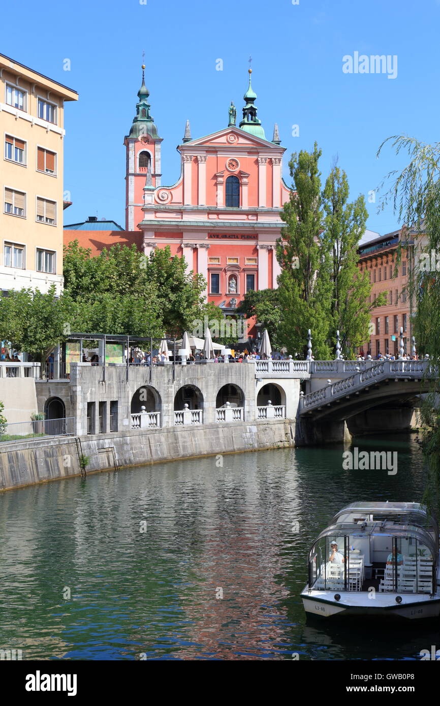 Chiesa francescana dell Annunciazione, Ljubljana. Foto Stock