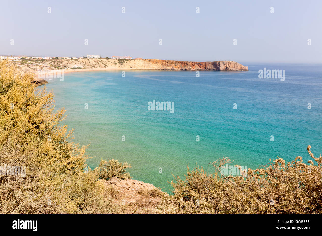Costa di Algarve e Oceano Atlantico di Capo San Vincenzo sud ovest di Algarve, Portogallo, Europa Foto Stock