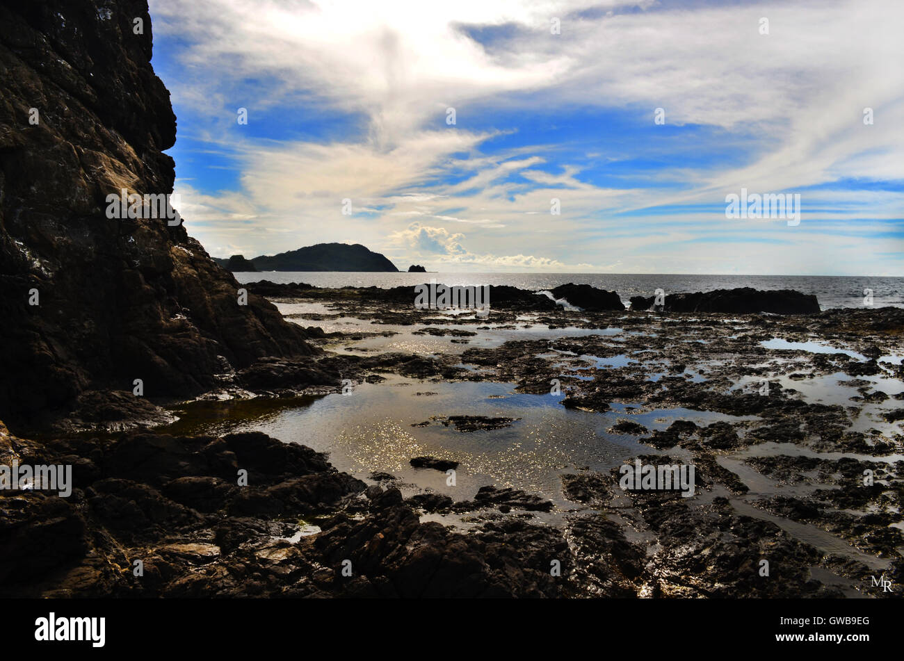 Costa Rica luminoso cielo blu Foto Stock