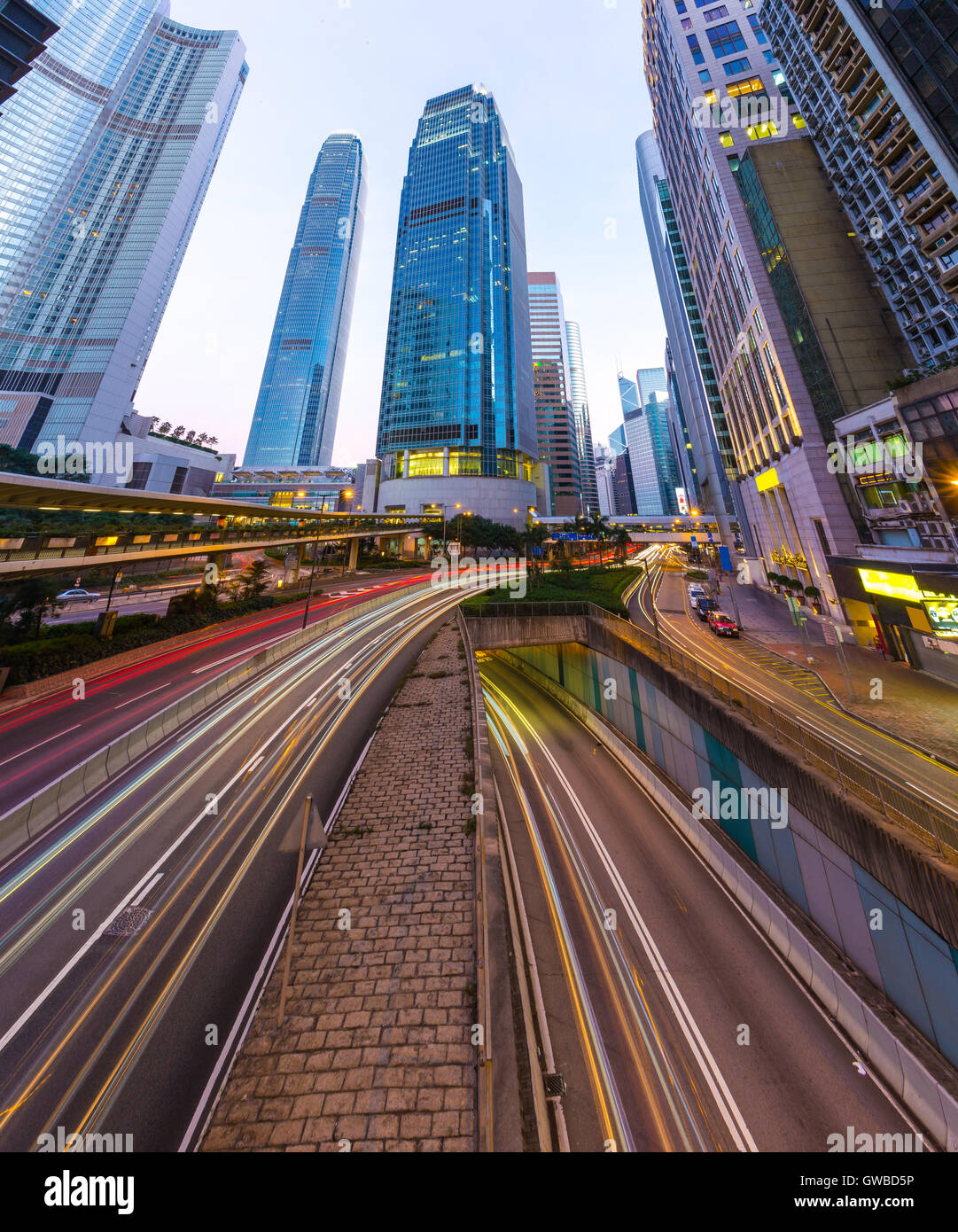 Street View di della città di Hong Kong in Cina. Foto Stock