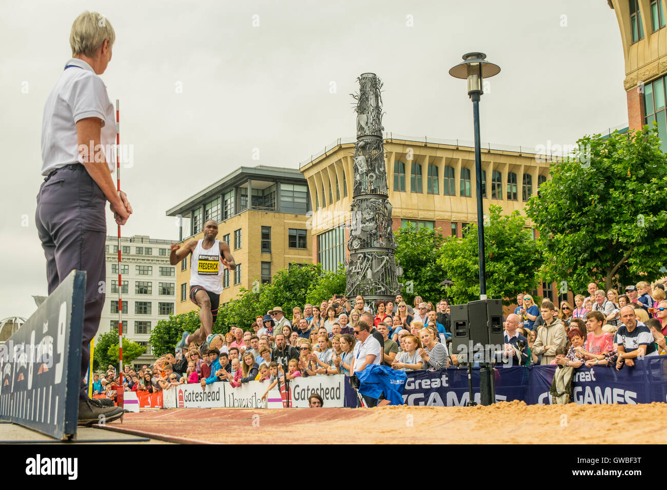 È stato stabilito un evidenziare in un azione imballate weekend sportivo, il grande Nord CityGames è andata in scena il giorno prima della Gran Bretagna la bigg Foto Stock