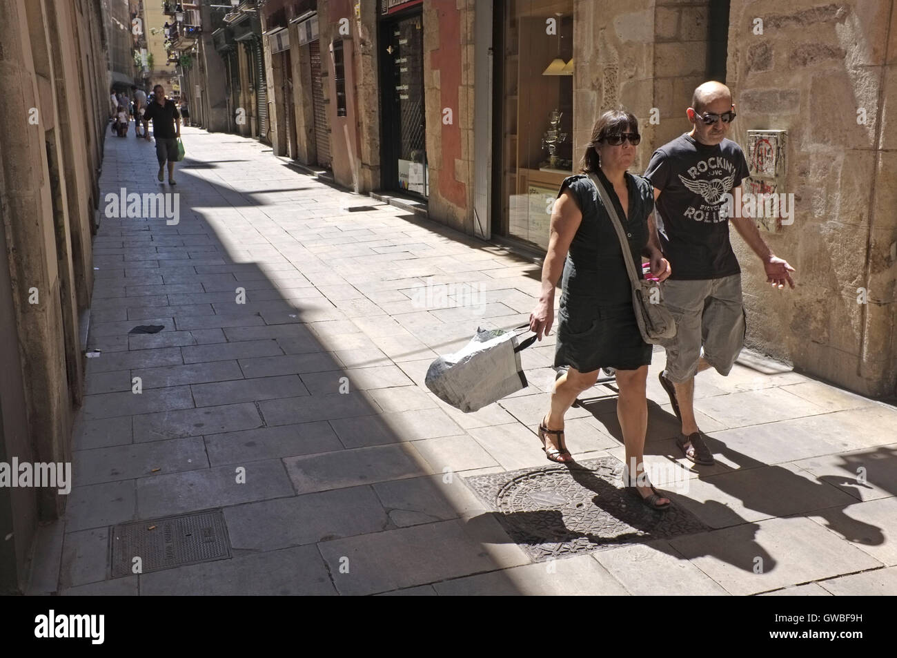 I turisti a Barcellona. Foto Stock