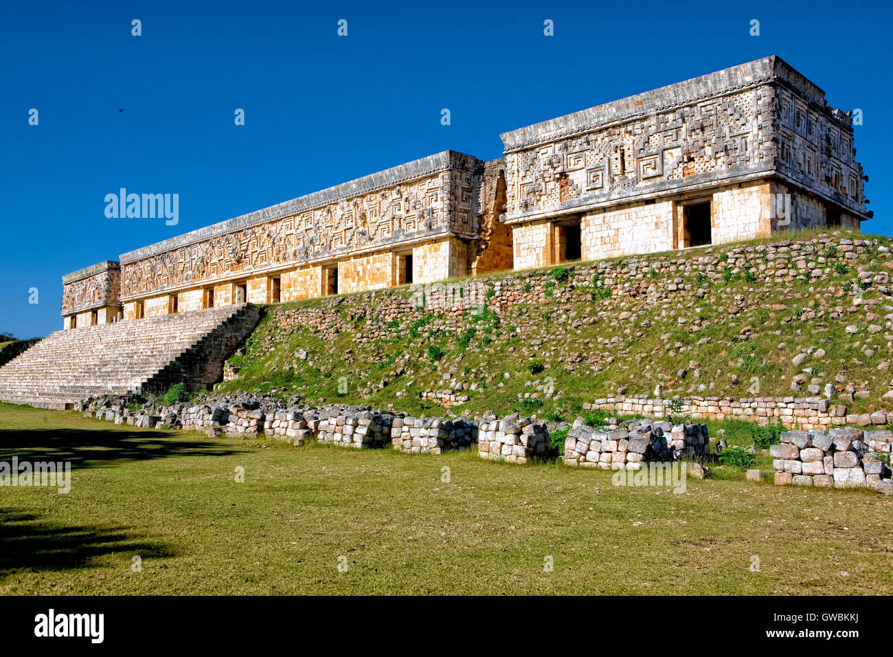 Palazzo del Governatore in Uxmal, Yucatan, Messico Foto Stock