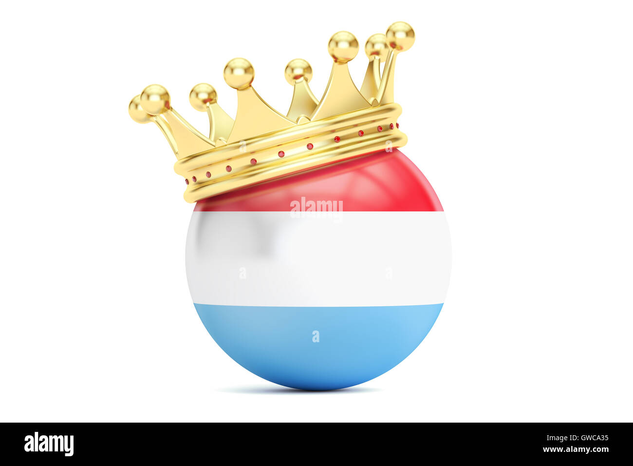 Corona con la bandiera del Granducato di Lussemburgo, il rendering 3D Foto Stock