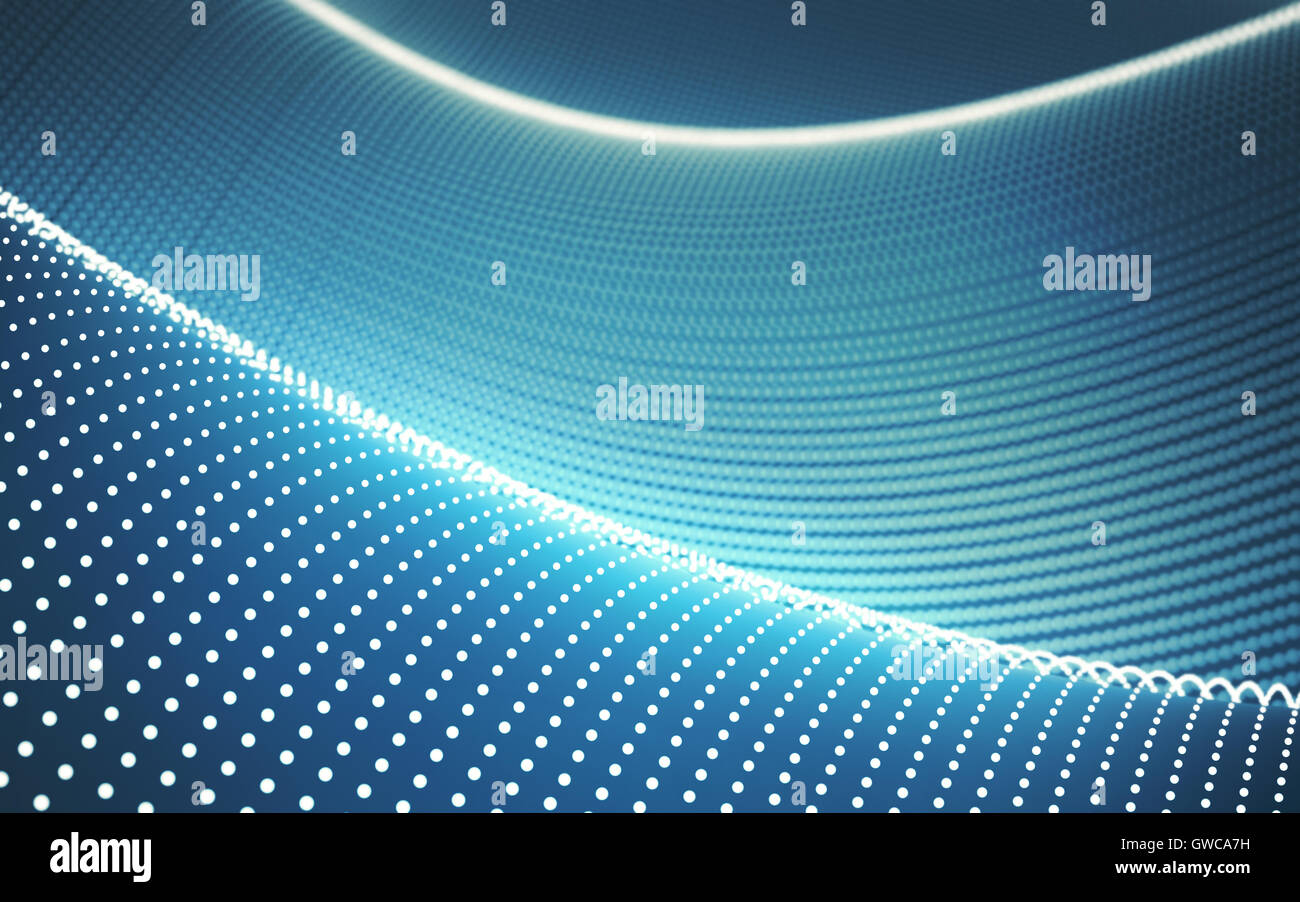 3D'illustrazione. Onde punti concetto tecnologico di sfondo astratto. Foto Stock
