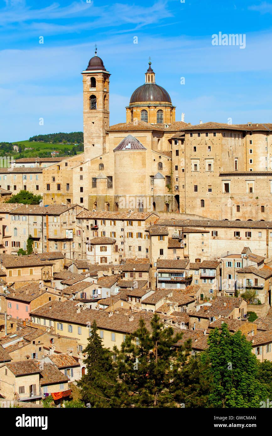 Città medievale di Urbino in Italia Foto Stock