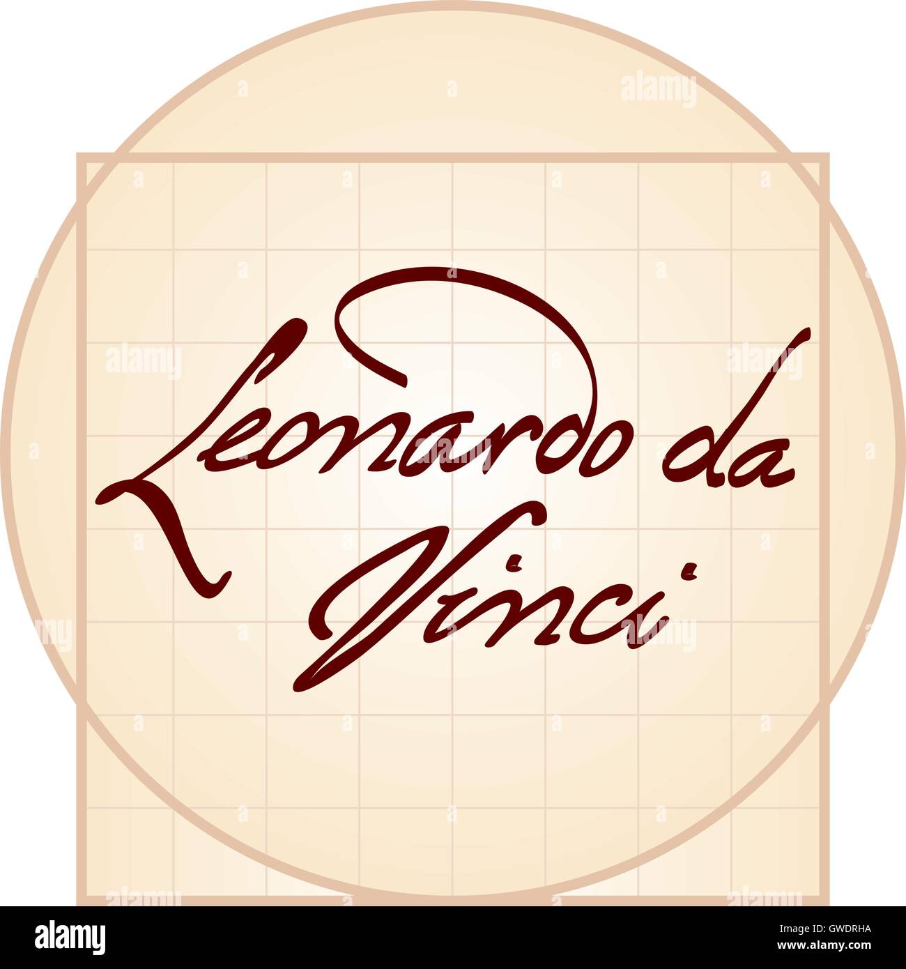 Leonardo da Vinci firma Illustrazione Vettoriale