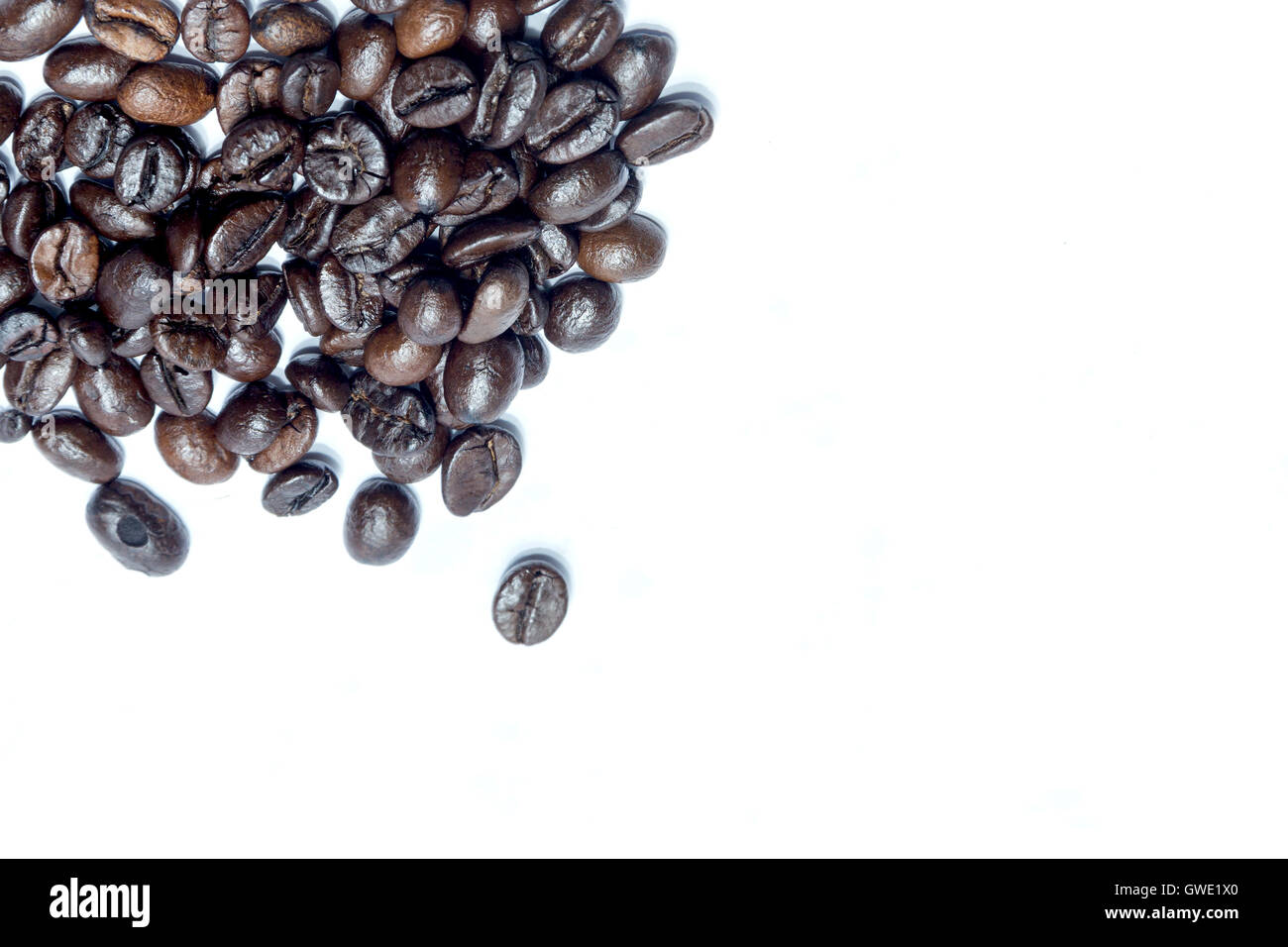 Le bevande a base di caffè sono i più popolari semi isolato sullo sfondo bianco. Foto Stock