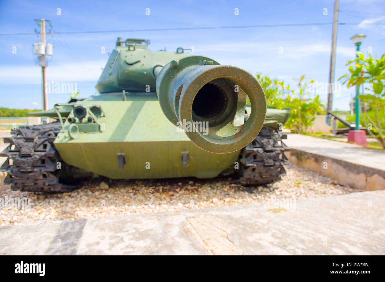 PLAYA GIRON, CUBA - 9 Settembre 2015: museo mostra la curiosa storia della famosa in tutto il mondo lo sbarco della Baia dei Porci. Foto Stock