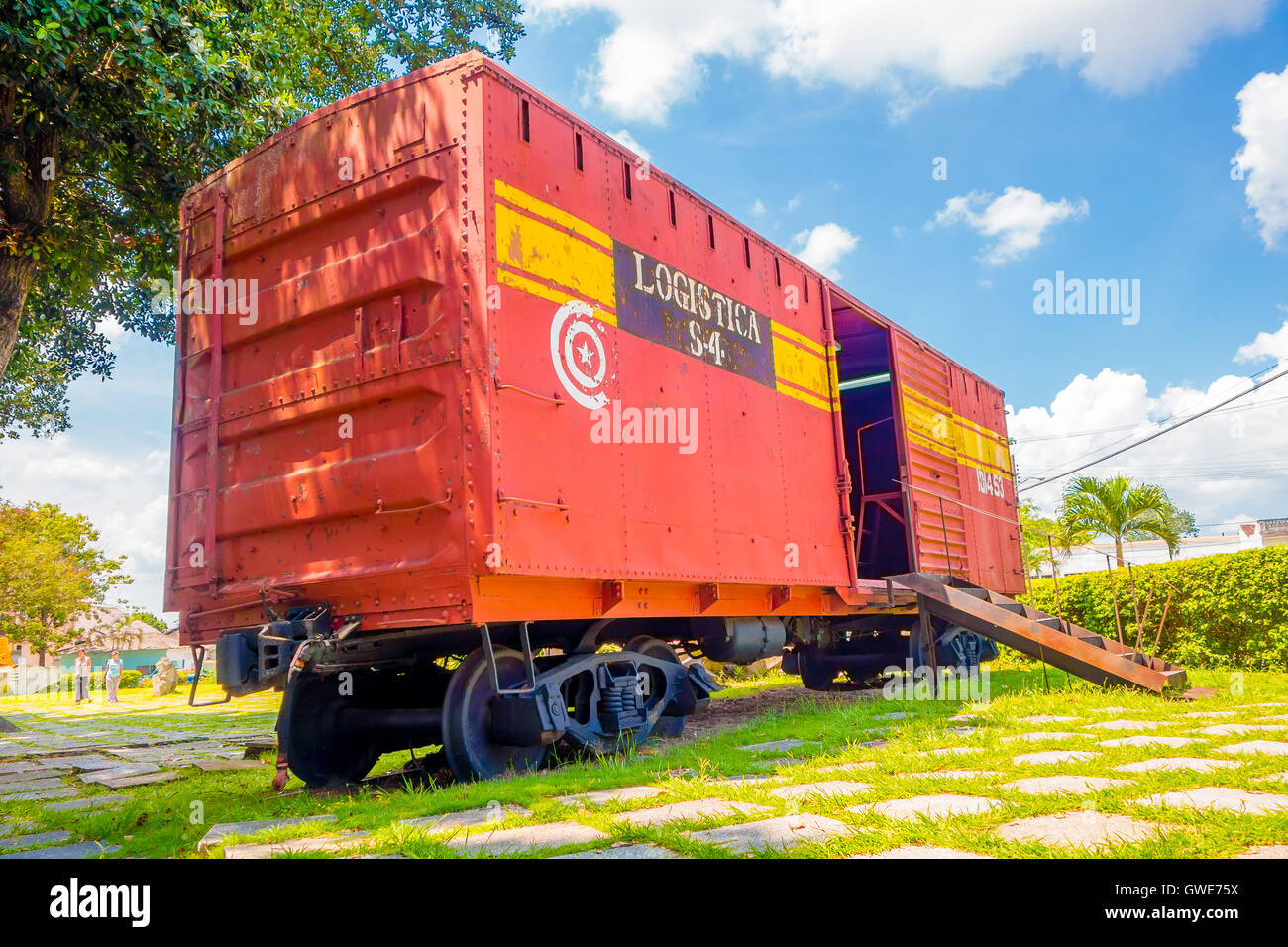 SANTA CLARA, CUBA - Settembre 08, 2015: Memoriale del treno impaccata con soldati governativi catturato da Che Guevara di forze assortiti Foto Stock