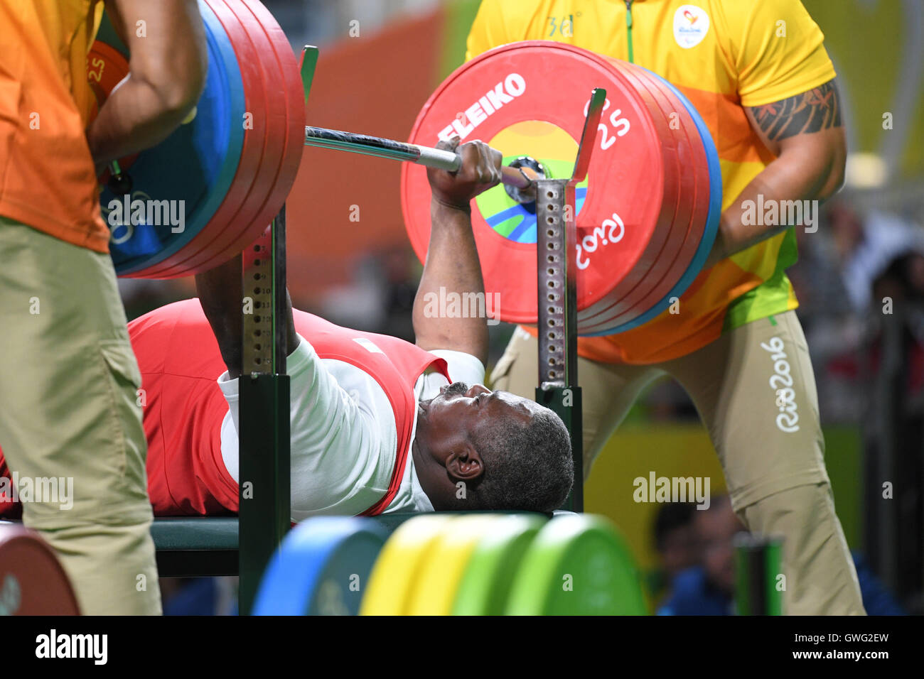 Rio de Janeiro, Brasile. Xiii Sep, 2016. Mohammed Khalaf (UAE) Powerlifting : uomini -88kg a Riocentro - Padiglione 2 durante il Rio 2016 Giochi Paralimpici a Rio de Janeiro in Brasile . © AFLO SPORT/Alamy Live News Foto Stock