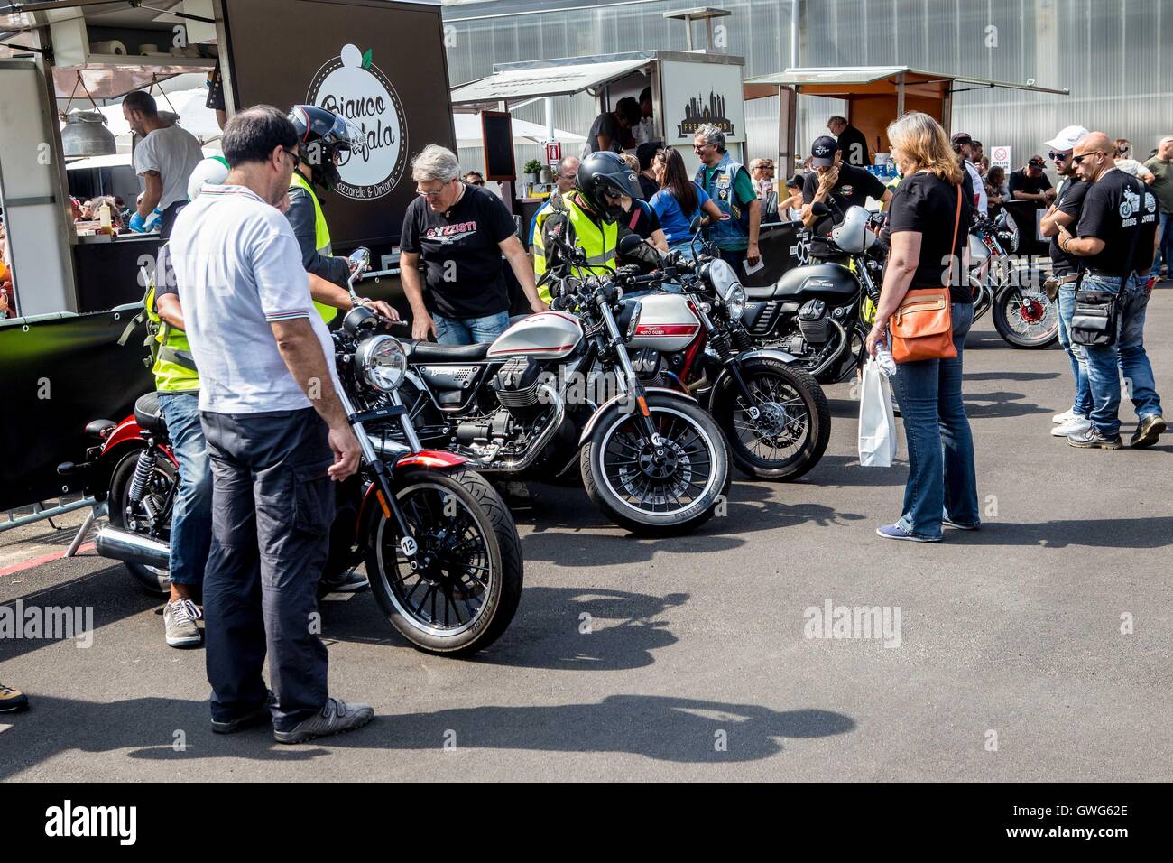 Moto Guzzi Open House 2016 - Motoraduno Moto Guzzi a Mandello del Lario in Italia Foto Stock