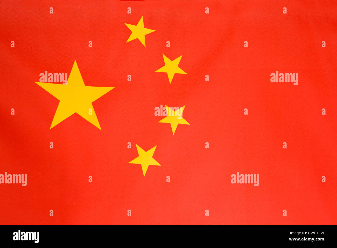 Bandiera tessile della Cina per lo sfondo Foto Stock