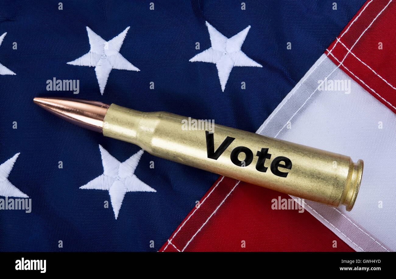 Votare per i tuoi diritti ad armarsi. Foto Stock